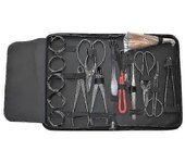 16pcs Garden Bonsai Tool Set Kit de acero al carbono Tijeras de corte con estuche de nylon