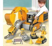 Joyy Kit de construcción de bricolaje para niños, ensamble vehículos de camiones, automóvil de ingeniería 4 en 1 con taladro eléctrico, regalo educ...