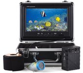 1200TVL Cámara de pesca subacuática Buscador de peces con 12 LED IR Pantalla LCD de 7 pulgadas / 9 pulgadas 15M / 30M / 50M Ca 9" monitor x 30M cable