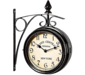 Reloj de pared Reloj de jardín de hierro forjado Reloj de estación Reloj de 2 lados hecho a mano Grand Central Terminal Nueva York -Nuevo SZJR