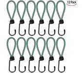Tensor de gancho de 12 piezas, Tensor de lona Tensor de gancho Tensiómetro de bungee Camping con gancho, Correa elástica