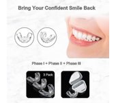 3/1pcs Frenos dentales Ortodoncia Dientes Entrenador Set para adultos Ortesis Retenedores dentales Alineación 3 fases Enderezador de dientes 1Pieza...