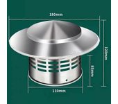 Tapa de chimenea de acero inoxidable tapa de lluvia rejilla de acero inoxidable para tubos de estufa 110mm