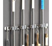 Escoba de pared Soporte de escoba de acero inoxidable Estante de almacenamiento para lavandería