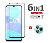 Jusch Para Realme C51 Glass Screen Protector Film Vidrio para Realme C51 Full Glue Lens Camera Film