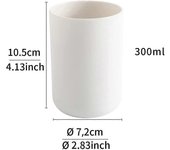 2 piezas Vasos de dientes, Soporte de cepillo de dientes de baño, Taza, Vaso de plástico 300ml (blanco y blanco)