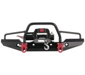 Parachoques delantero de metal con 2 luces LED y cabrestante eléctrico de control remoto para Traxxas TRX-4 SCX10II 90046