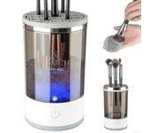 Limpiador de cepillo de maquillaje eléctrico, máquina limpiadora de cepillos de maquillaje con alfombra de limpieza de cepillo, herramientas automá...