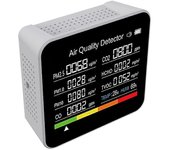 Medidor de monitor de calidad del aire 9 en 1 Detector de dióxido de carbono TVOC HCHO PM2.5 PM1.0 PM10 Temperatura Humi Blanco