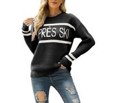 Suéter de esquí Après para mujer para otoño e invierno Jersey casual de manga larga eyzi NEGRO L