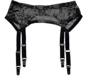 Cinturones ligueros de los clips de metal de la vendimia de las 4 negras sexy de las mujeres para las medias-yvan negro