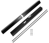 Kit de varilla de chimenea ajustable para la pantalla de chispas de la chimenea, la varilla y el kit de cenefa se instalan para nivelar el Negro