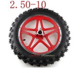 10 pulgadas (10 ') mini Dirt Bike Ruedas de neumático nudosas 2.50-10 Llantas delanteras o traseras y neumático Off Road Motocross M
