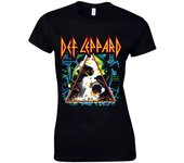 Def Leppard - Camiseta de histeria Girlie Negro L