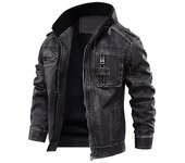 Chaquetas de cuero para hombre Chaqueta para hombres Abrigos masculinos Invierno Cálido Fresco Moto Moto Outerwears Talla europea COLOR gris 5XL
