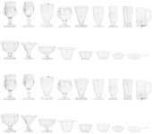 34 Pcs Vasos transparentes Vasos de agua en miniatura Copas de vino en miniatura Mini vasos Muñecas Bebederos en miniatura