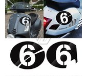 Para Piaggio Vespa Series 2 Sei Giorni Gts 300 Calcomanías de motocicleta Número 6