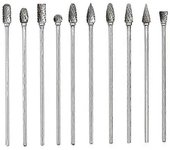 10pc 4 pulgadas de largo doble corte tungsteno sólido carburo rebabas rotativas Set 1/8 de pulgada (3 mm) Shank Twist Drill