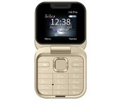 Mini Flip Teléfono Móvil Radio FM Lista Negra de Voz Marcación Rápida Vibración 2Tarjeta SIM Pantalla Pequeña Teléfono Plegable (Oro)