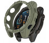 Para Garmin Fenix 8 51mm TPU Caja de reloj Anti-arañazos Cubierta de marco de reloj hueca Verde de la selva