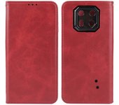 Para Ulefone Armor 22 Funda de teléfono de cuero con cierre magnético Rojo