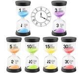 Juego de reloj de arena colorido con juego de reloj de arena de 6 colores 1 min/3 min/5 min/10 min/15 min/30 minutos Decoración Temporizador, Tempo...