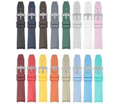 Correa de reloj de interfaz curva de 20 mm para correas de marca compartida Omega y Swatch Negro