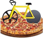 Shindat Cortador de pizza para bicicleta, cortador de pizza para bicicleta, cortadora de pizza para pizza, cortador de pizza doble de acero inoxida...