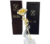 Rosas totalmente doradas de 24K hechas de rosas reales, el mejor regalo para ella y un gran regalo para mi esposa Rosas doradas con brackets