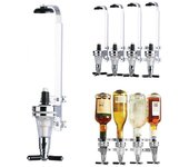Biplut 25/30/45ml Soporte montado en la pared 4 botellas Dispensador de vino de cerveza Home Bar Pourer Rack 30ML