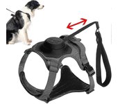 Joyy 2 en 1 sin arnés de perro sin tirón correa retráctil para perros, arnés reflectante para perros de servicio, chaleco ajustable para perros con...