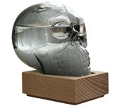 Predicción meteorológica de vidrio de tormenta en forma de calavera, barómetro de predicción de botella de cristal, 100% nuevo Gris