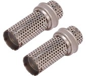 2X Silenciador de escape universal para motocicleta DB Killer-Silencer Eliminador de ruido Malla DB Killer-Si plata
