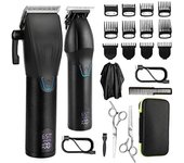 Cortapelos para hombres, kit de corte de cabello profesional, juego de cortadora de peluquero inalámbrica y recortadora de barba Como se muestra