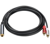 Adaptador de 6,35 mm a RCA Estéreo hembra de 1/4 de pulgada a 2 divisores Y macho RCA 3 meters
