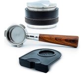 Portafiltro sin fondo de café de 54 mm + distribuidor de café y apisonador de 53 mm + para el Barista Express Como se muestra