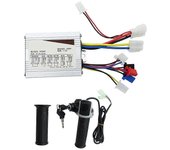 Motor de controlador con escobillas de scooter eléctrico de 36 V y 350 W + kit de agarre giratorio del acelerador para E-Bike Electric Scoo Negro P...