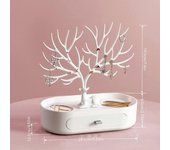 Lycxames Soporte para joyas, Almacenamiento para collares, Joyero con cajones, Portapendientes, Bandeja para joyas Blanco