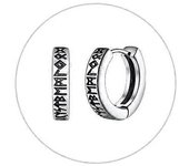 unbrand Norse Viking Runes Aros Pendientes para Hombres Mujeres 12mm Huggie Hoops con delicado embalaje de regalo plata