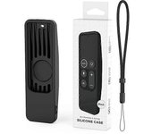 Para 2017 Apple TV HD/4K Siri Remote Funda de 1.ª generación para AirTag, negro