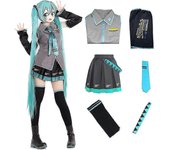 Lequeen halloweenHatsune Miku Cosplay Conjunto de disfraces para mujeres Vestido de espectáculo de Halloween Traje de juego de rol cómico Uniforme ...
