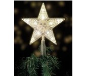 Tapa de árbol de Navidad con 10 leds con enchufe de alimentación - Tapa de árbol de Navidad iluminada en blanco cálido - Árbol de Navidad Star Top ...