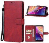 Para funda de teléfono de cuero Tcl 501 Rojo
