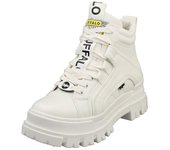 Buffalo Aspha Nc Mid Botas de plataforma veganas para mujer en blanco 7 UK
