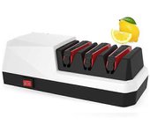Afilador de cuchillos eléctrico- Afiladores de cuchillos, 3 etapas Afilador de cuchillos eléctrico, 3 etapas, blanco EU Plu