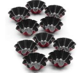 Asiv Moldes de tarta de 10 paquetes, mini latas de molde de muffin de pastel de acero al carbono