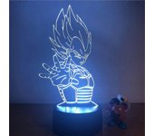 Sdigv ¿Luz nocturna 3D para niños? LED Dragon Ball Z Vegeta Super Figura de Acción 7 Colores Tacto Ilusión Óptica Lámpara de Mesa Decoración del Ho...