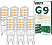 Yuzee Bombilla LED G9, luz blanca cálida de 5 W, 220-240 V sin parpadeo Ahorro de energía no regulable, paquete de 6 (15,5 * 51 mm)