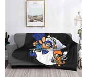 v591 Mantas Dogman y Gato Coral Manta de felpa Manga Comic Dog Man Manta para sofá al aire libre ropa de cama ligera mantas mantas jju591 100x125cm...
