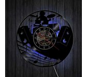 Reloj de pared de disco de vinilo de música -Kit de batería Reloj de pared con luz LED -Reloj de vinilo -Decoración de pared de la sala de estar - ...